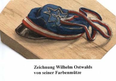 Zeichnung Wilhelm Ostwalds von seiner Farbenmütze